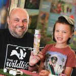 Gary Roskell, development manager of Birmingham and the Black Country wildlife trust with 5 year old Alfie Davis
