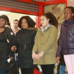 Models at Fashion on the move flash mob shoppers