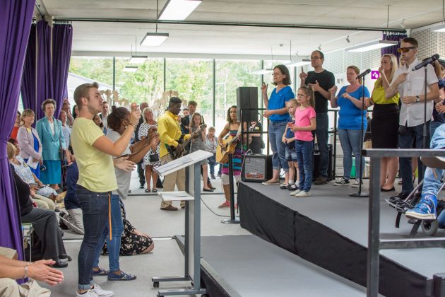 HRH The Princess Royal oversees a performance at the new TouchBase Pears centre